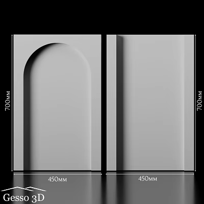 Modern Wall Design With Arch Shape Vertical Lines 700mm Height 450mm Width 3d model