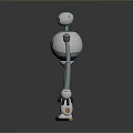 White Silver Robot Game Movie Character With Blue Eyes Mechanical Design