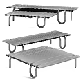 Modern Coffee Table Designs With Black And Gold Metal Frames And Slatted Tops