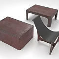 Red And Black Furniture Set With Square Storage Box Rectangular Table And Curved Back Chair