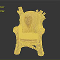 Handcrafted Wooden Chair With Tree Root Frame Leather Seat And Heart Carving