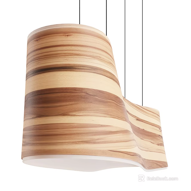 Elegant Modern Wooden Pendant Light With Striped Texture For Contemporary Home Decor 3d model 