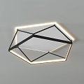 Modern Ceiling Lights With Fan Shaped Gold Ring And Geometric Polygon Designs 3d model