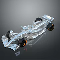 Silver F1 Race Car With Streamlined Design Black Tires And Frame Structure