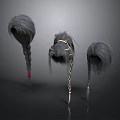 Stylish Gray Wigs With Different Braided Styles And Decorative Hair Accessories