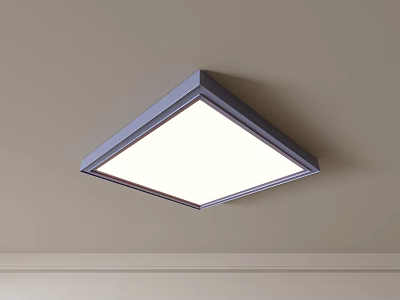 Modern Square Ceiling Light with Bright White Light and Sleek Gray Frame for Room Decoration 3d model