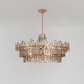 Elegant Modern Gold Multi layered Chandelier With Crystal Elements For Home Interior 3d model