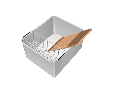 Durable White Metal Outdoor Chair With Brown Wooden Seat And Square Frame 3d model