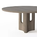 Round Wooden Dining Tables with Unique Leg Designs in Light and Dark Wood Tones