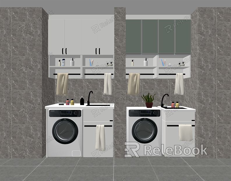 Modern washing machine balcony washing machine cabinet combination model