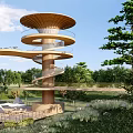Modern observation platform 3d model