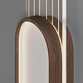 Modern Wall Lamps with Wooden Frames and White Shades on Vertical Striped Background