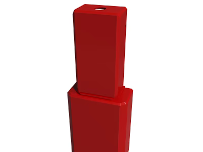 Two Red Rectangular Blocks Stacked Vertically In Solid Structure Design 3d model