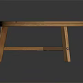 Round Wooden Coffee Table With Natural Wood Top And Cross Legs Design