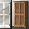 White And Wooden Dressers With Stylish Louvered Door Design For Home Decor