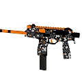 Assault Rifle With Honeycomb Pattern And Tactical Black Orange White Design Features 3d model