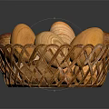 Various Wooden Sports Massage Balls in Woven Basket Fitness Equipment