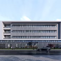 modern factory building multi-storey factory building 3d model