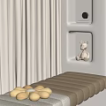 Bay Window Cushion Curtain 3d model
