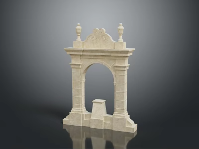 Gate House Stone Gate House Gate Post Stone Gate Post Ruin Gate Post Arch Stone Post Outdoor Articles Realistic 3d model