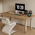 Modern desk and chair study table and chair combination 3d model