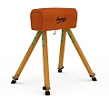 Road Facilities With Tripod Structure Orange Top Green Details Wooden Legs And Black Base