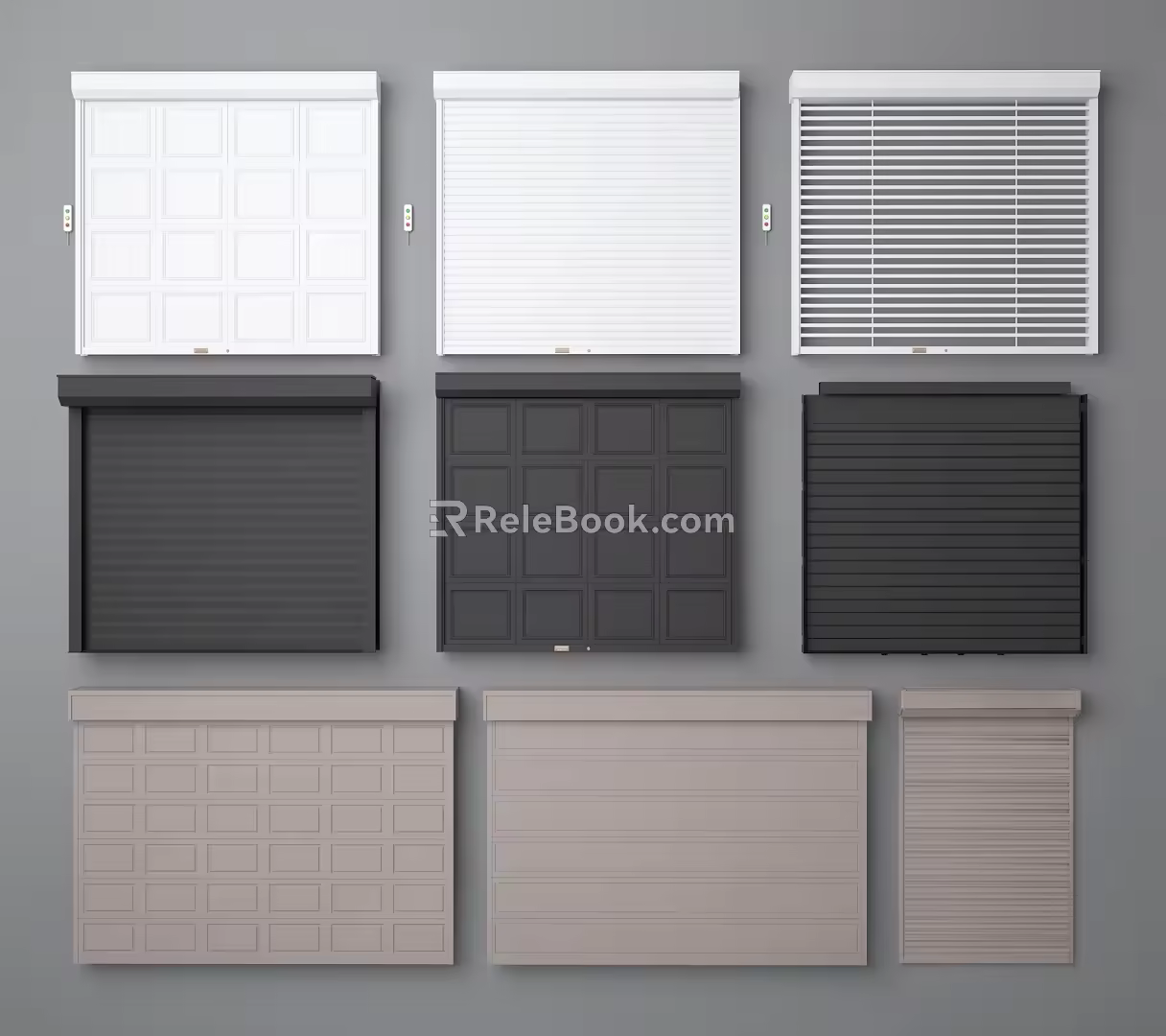 Rolling shutter door garage door rolling gate 3d model