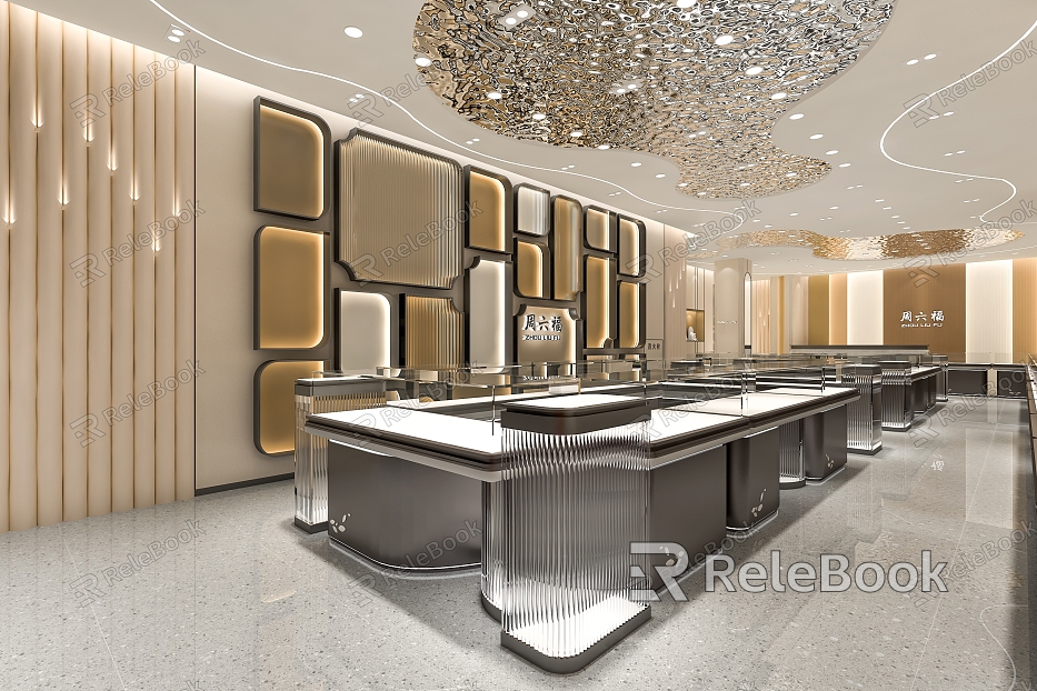 Light Luxury Jewelry Store Commercial Space model