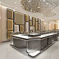 Luxurious Jewelry Store Interior Design With Glass Display Counters And Ambient Lighting Decor