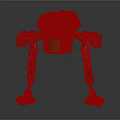 Robotic Character With Barrel Shaped Body And Four Mechanical Legs In Industrial Metallic Style
