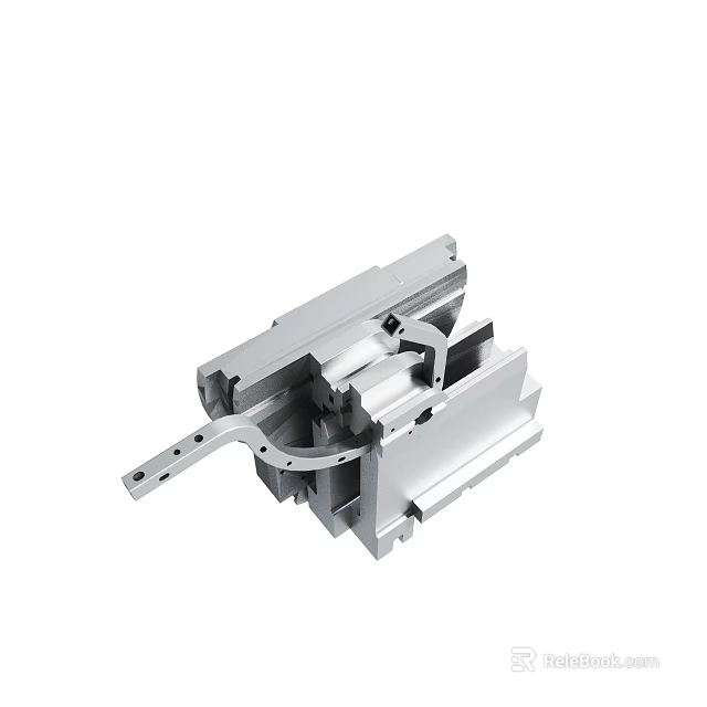 Stainless Steel Precision Mechanical Component With Sliding Structure And Holes 3d model