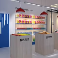 Nationstar Modern Exhibition Booth With White And Blue Design Reception Desk And Display Area