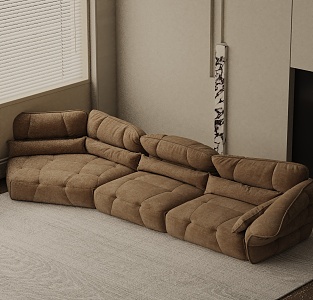 Three-seat sofa 3d model