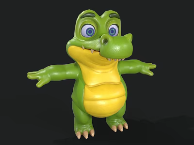 Cartoon Crocodile Cartoon Animal Anime Animal Cartoon Style Crocodile Baby Crocodile Cartoon Character Anime Character 3d model