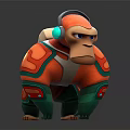 Modern game character cartoon monkey animation monkey 3d model