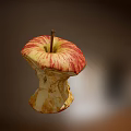 Bitten Apple With Red And Yellow Skin Showing Bite Marks And Core 3d model