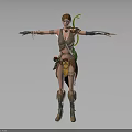 Female Warrior Adventurer With Vine Creature Companion In Green Accent Armor And Boots
