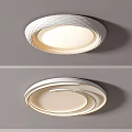 Modern White Circular Ceiling Light With Layered Design And Soft LED Glow 3d model