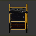 Yellow Four Step Sports Equipment Ladder With Black Non Slip Treads And Sturdy Yellow Frame