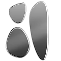 Three Unique Shaped Decorative Mirrors Mounted On Wall For Modern Decor