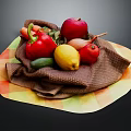 Vibrant Fresh Fruits And Vegetables Arranged On A Checkered Cloth