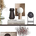 Stylish Decorative Ornament Set With Vases Books Sculptures And Plants For Shelf