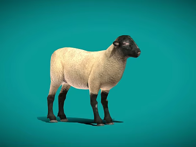 Modern Sheep Suffolk Sheep 3d model