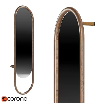 Stylish Arched Mirrors with Bronze Metal Frames for Modern Home Decoration 3d model