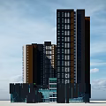 Modern Office Building Exterior Design With Glass Facade And Tall Structure