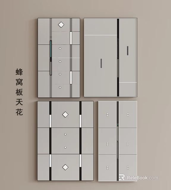 Honeycomb Panel Ceiling Modern Design With Geometric Patterns And Modular Structure 3d model