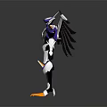 White Purple Mechanical Character With Yellow Wings And Robot Design Features 3d model