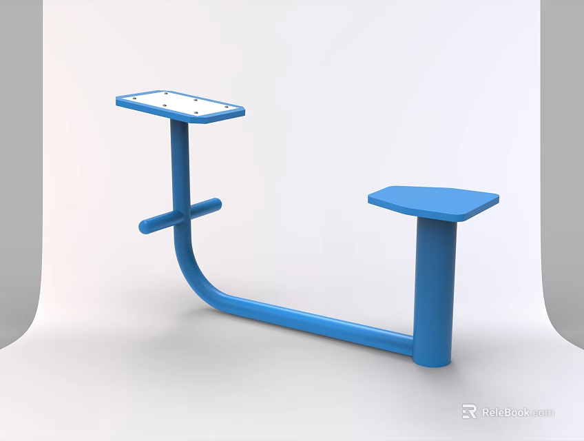 Sturdy Blue Multifunctional Fitness Training Equipment With Dual Platforms For Workout 3d model 