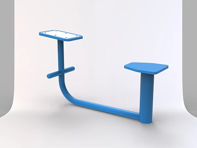 Sturdy Blue Multifunctional Fitness Training Equipment With Dual Platforms For Workout 3d model