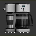 Modern Coffee Maker With Digital Display White Body Stainless Steel Container And Black Base